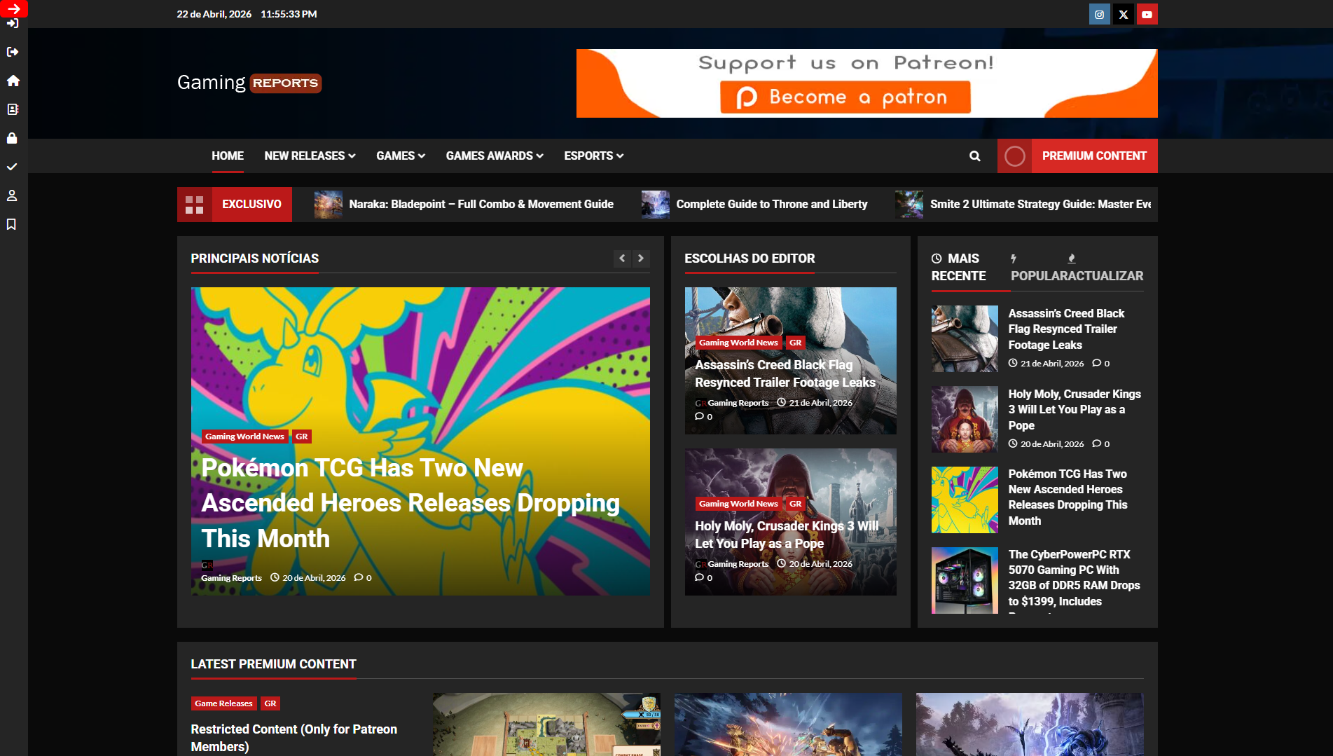 Gaming News Website Design & Development