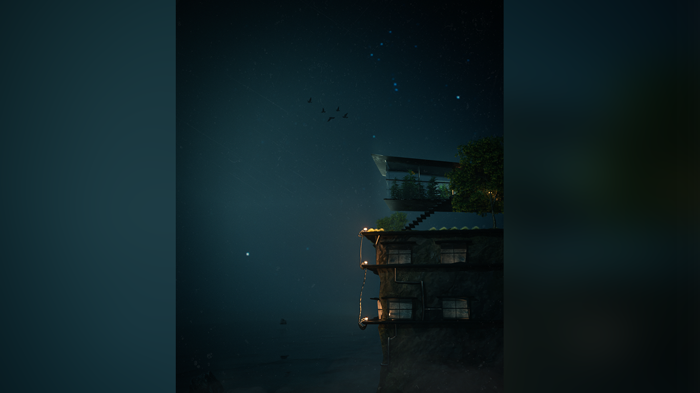 3D Cliffside House Environment for Visual Storytelling