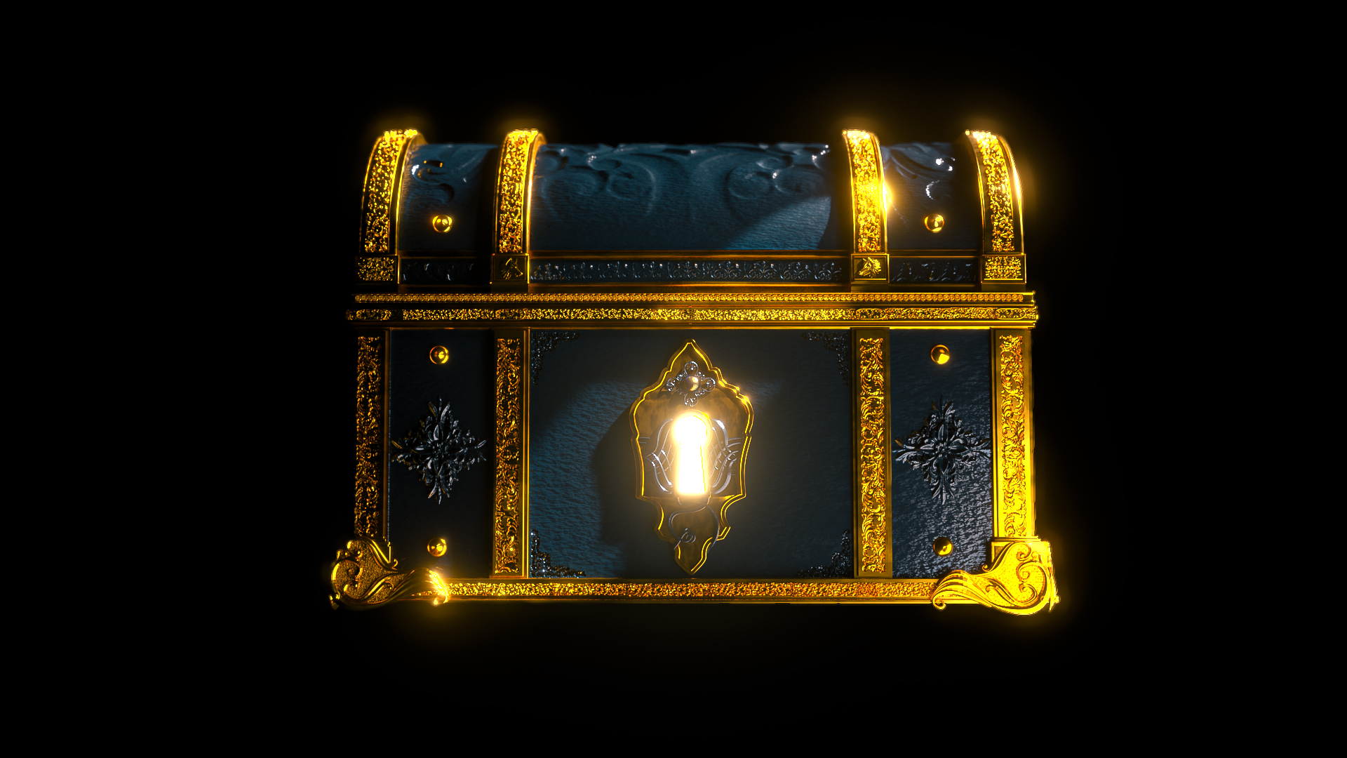 3D Golden Treasure Chest Asset for Game Development